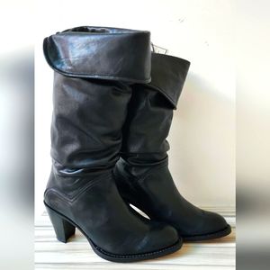 Frye High Heel Genuine Black Leather Boots